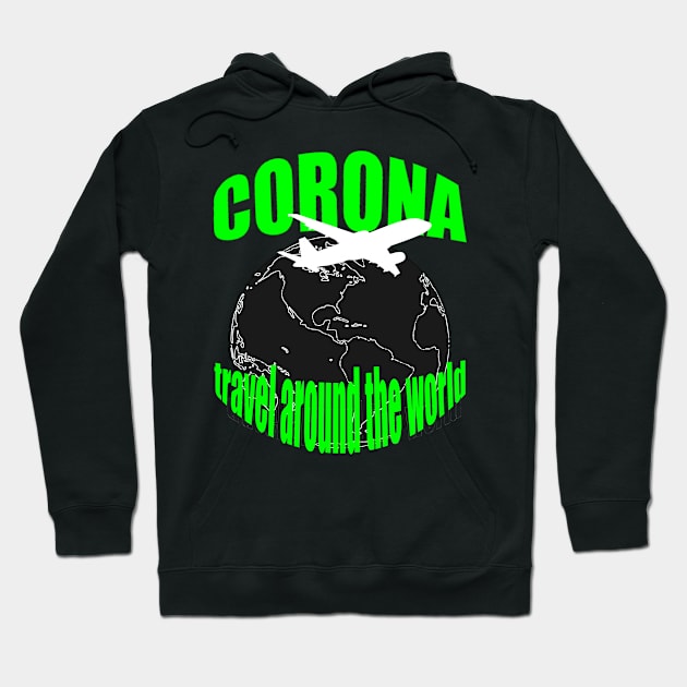 Corona Reise um die Welt Neonfarben Hoodie by MyRedBlack